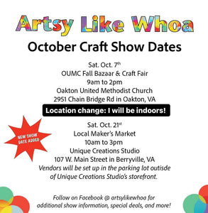 October Craft Show Dates