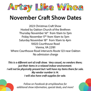 Craft Show - Oakton Church of the Brethren - Nov 16 - 18