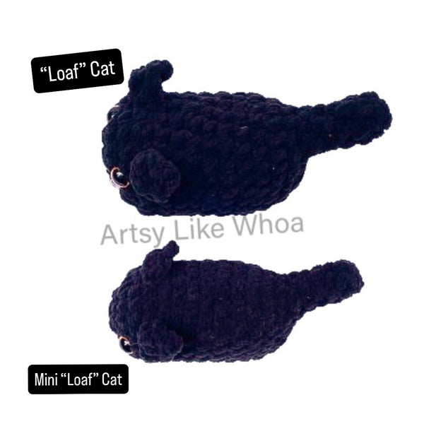 Mini “Loaf” Cat - Crocheted Plushie Toy - Amigurumi - Various Colors Available - Ready to Ship