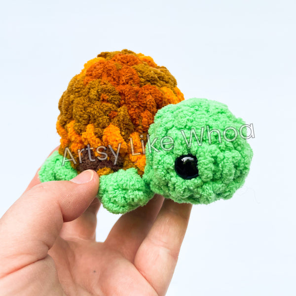 Medium Sized Turtle Plushie - Crocheted Plushie Toy - Amigurumi - Ready to Ship