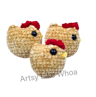 Small Golden Yellow Chicken - Crocheted Toy/Plushie - Amigurumi - Ready to Ship