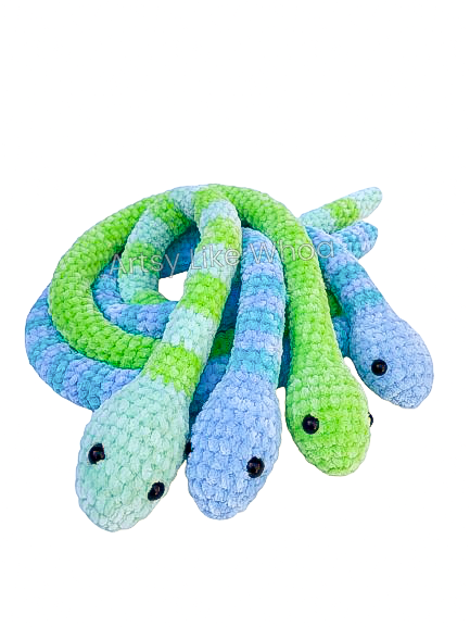 Snake Plushie - Crocheted Toy - Ready to Ship