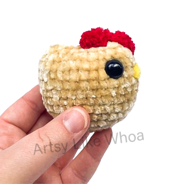 Small Golden Yellow Chicken - Crocheted Toy/Plushie - Amigurumi - Ready to Ship