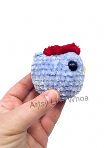 Mini Blue Chicken - Crocheted Toy/Plushie - Amigurumi - Ready to Ship