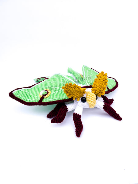 Custom Order - Luna Moth - Crocheted Art Piece - Allow 5 - 6 Weeks to Complete