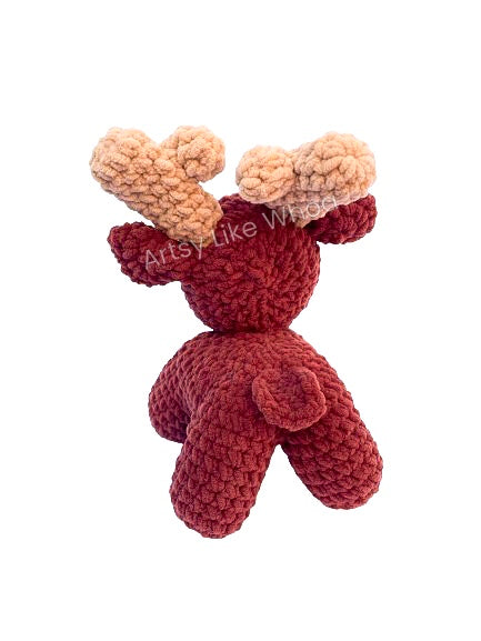 Moose Plushie - Crocheted Toy - Amigurumi - Ready to Ship