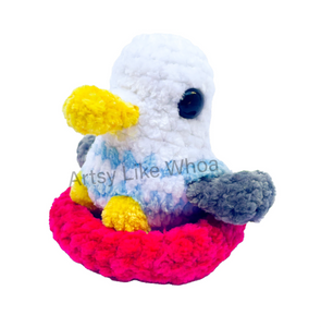 Seagull in a Floatie - Crocheted Toy - Amigurumi - Ready to Ship