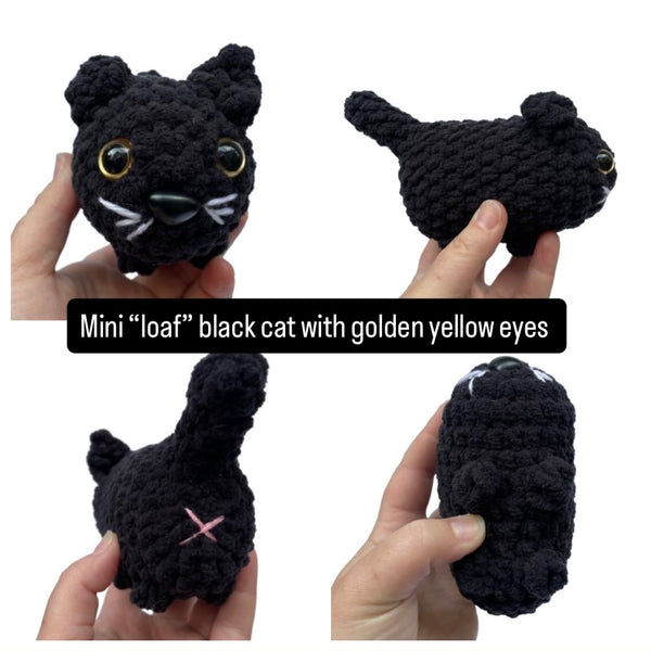 Mini “Loaf” Cat - Crocheted Plushie Toy - Amigurumi - Various Colors Available - Ready to Ship