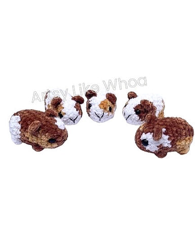 Mini Guinea Pigs - Crocheted Plushies - Amigurumi- Various Colors Available - Ready to Ship