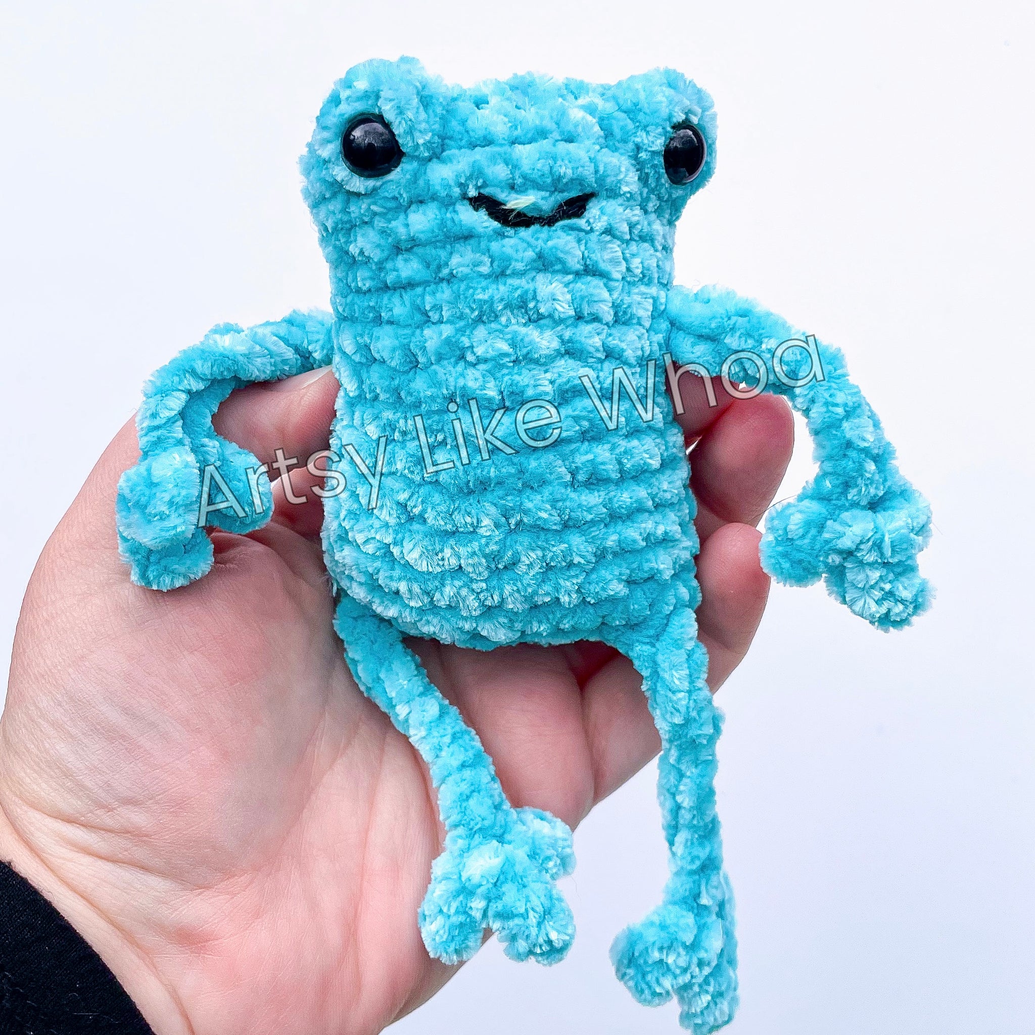 Leggy” Frog - Crocheted Plushie Toy - Amigurumi - Ready to Ship
