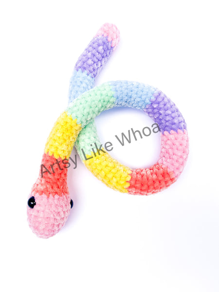 Snake - Crocheted Plushie - Amigurumi Toy - Various Colors Available - Ready to Ship