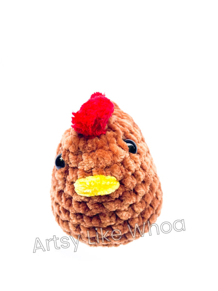 Small Brown Chicken - Crocheted Toy/Plushie - Amigurumi - Ready to Ship