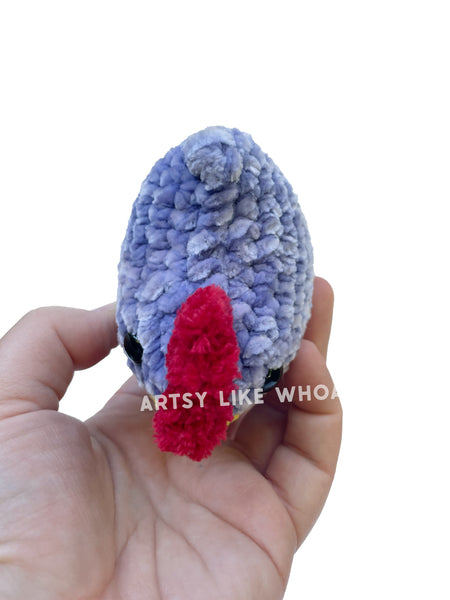 Mini Blue Chicken - Crocheted Toy/Plushie - Amigurumi - Ready to Ship