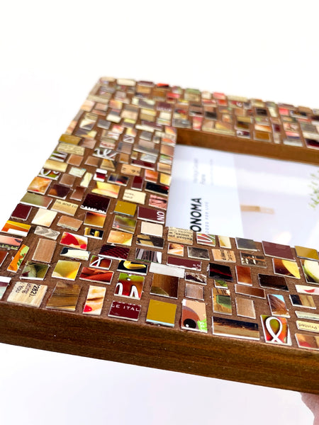 Gift Card Mosaic Picture Frame - Brown/Earth Tone - Holds 4" x 6" Photo