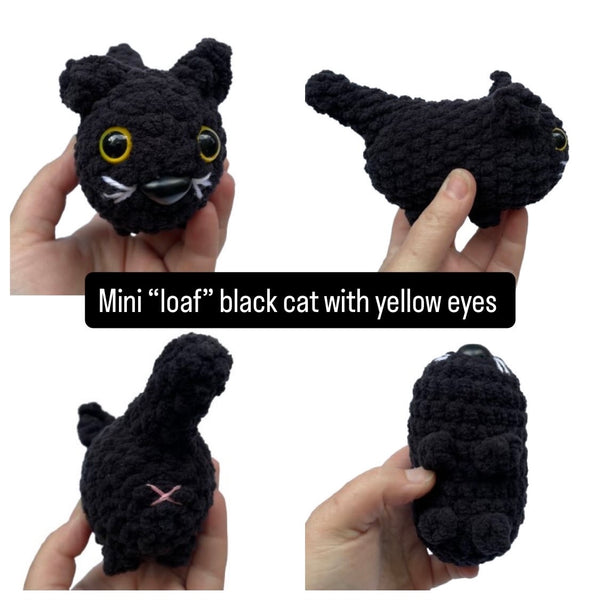 Mini “Loaf” Cat - Crocheted Plushie Toy - Amigurumi - Various Colors Available - Ready to Ship