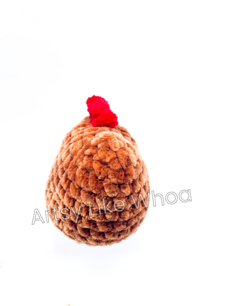 Small Brown Chicken - Crocheted Toy/Plushie - Amigurumi - Ready to Ship