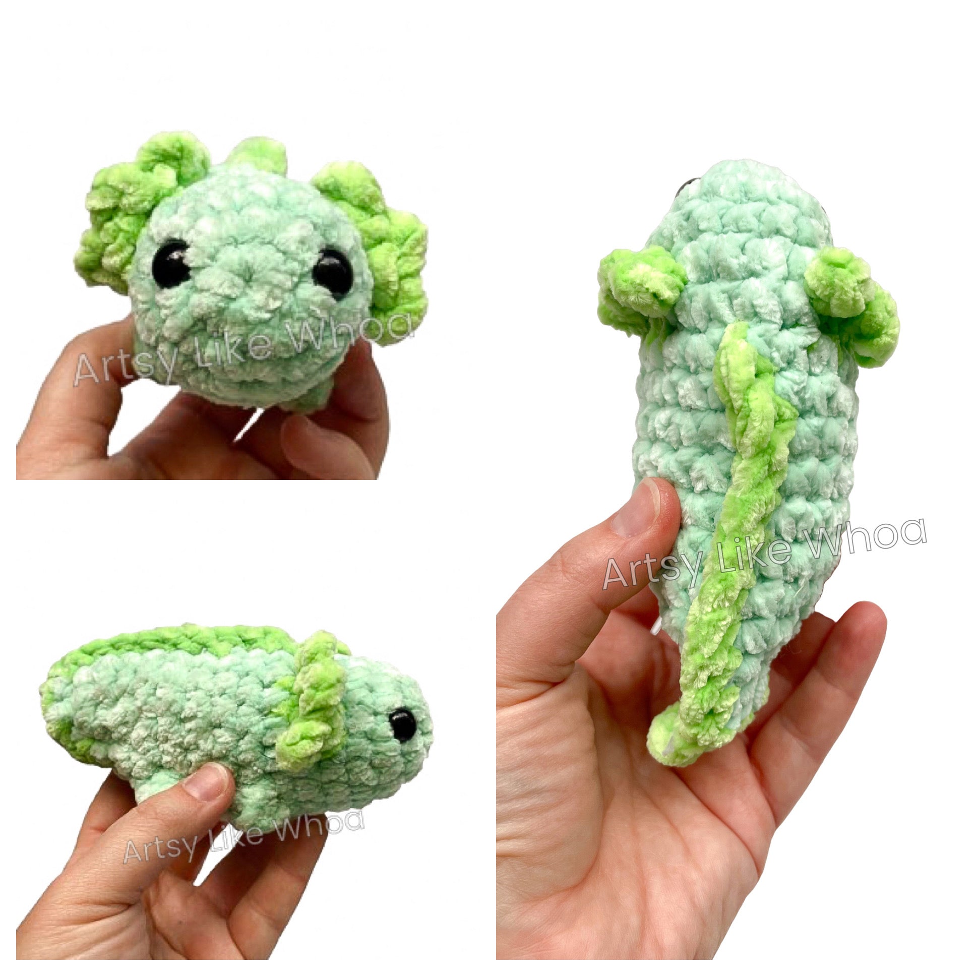 Axolotl Plushie - Crocheted Plushie Toy -  Amigurumi - Various Colors - Available - Ready to Ship
