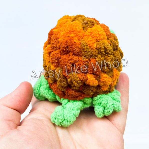 Medium Sized Turtle Plushie - Crocheted Plushie Toy - Amigurumi - Ready to Ship