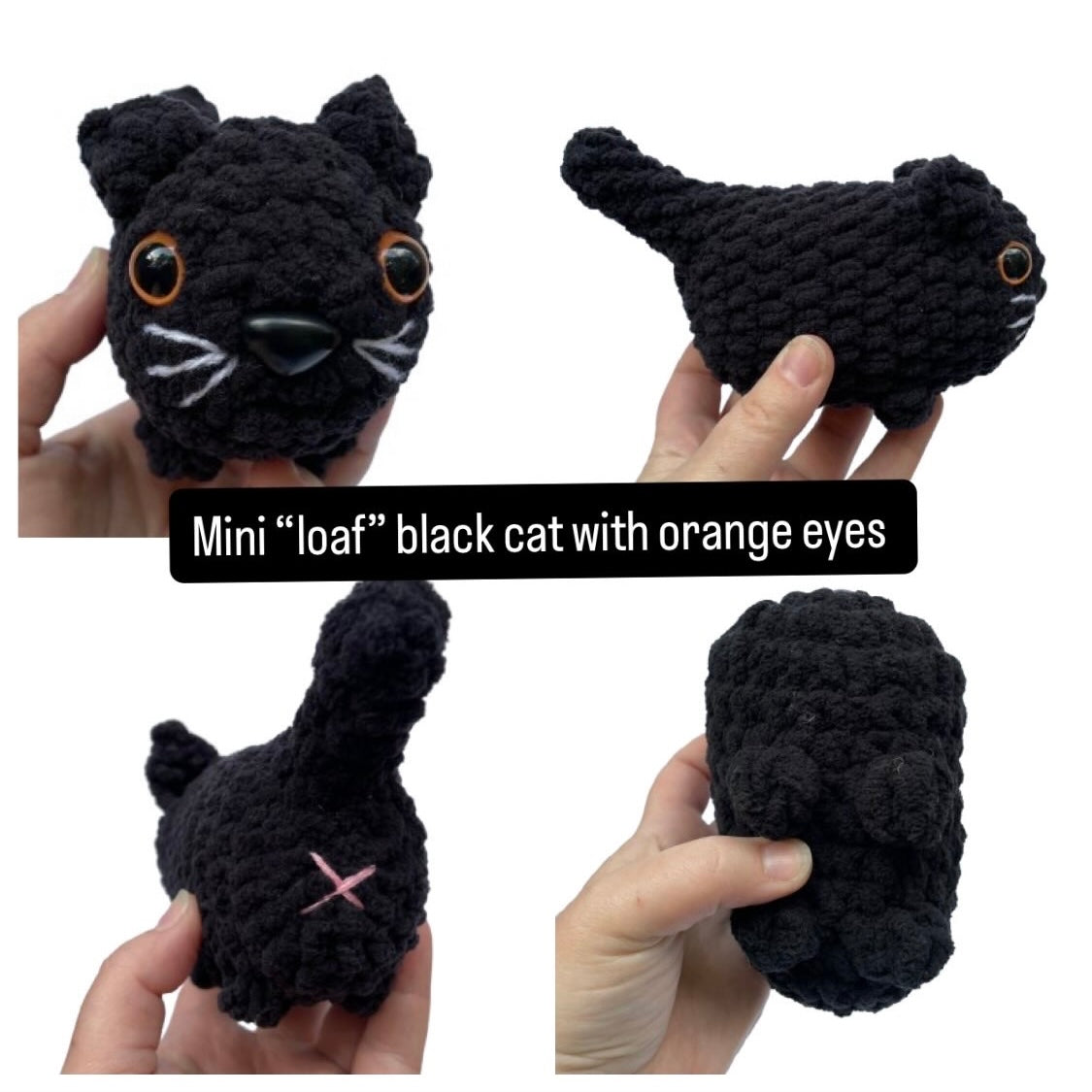 Mini “Loaf” Cat - Crocheted Plushie Toy - Amigurumi - Various Colors Available - Ready to Ship