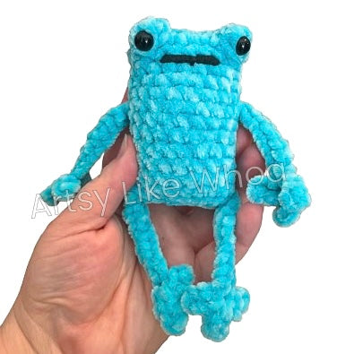“Leggy” Frog - Crocheted Plushie Toy - Amigurumi - Ready to Ship