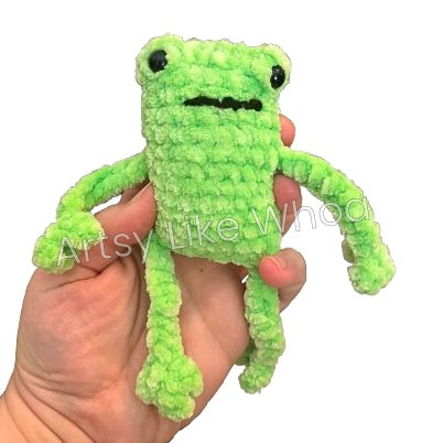 “Leggy” Frog - Crocheted Plushie Toy - Amigurumi - Ready to Ship