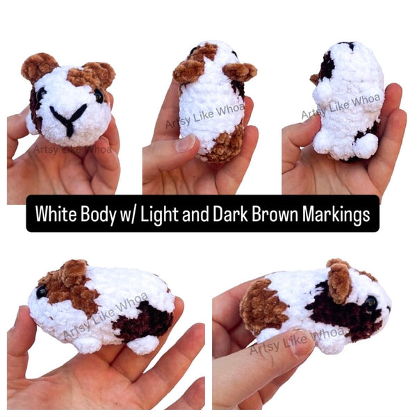 Mini Guinea Pigs - Crocheted Plushies - Amigurumi- Various Colors Available - Ready to Ship