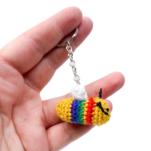 Keychain - LGBTQIA+ Bee - Rainbow