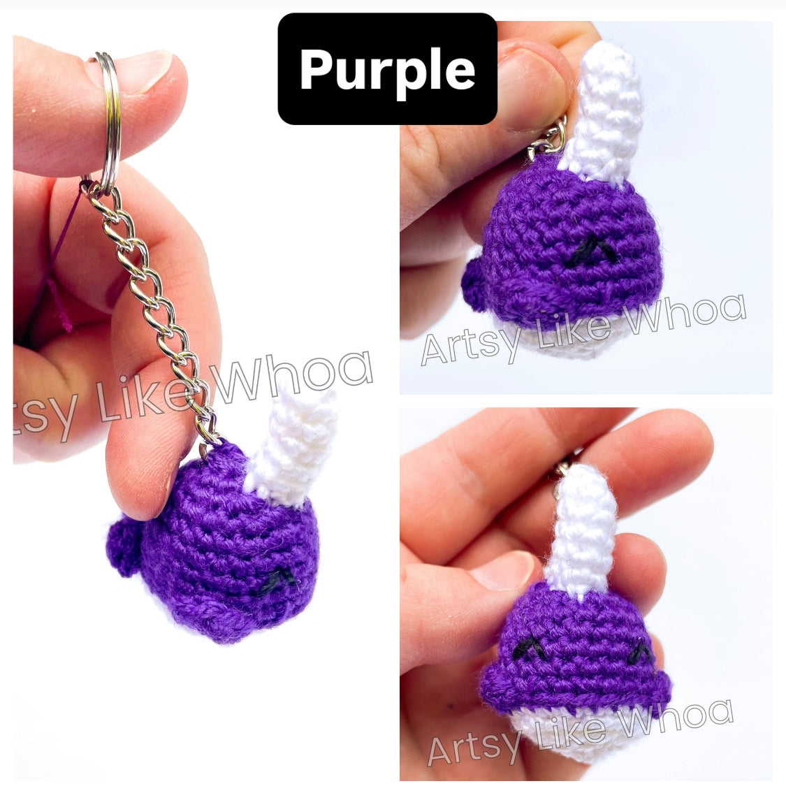 Narwhal Keychain - Crocheted Accessory for Backpacks, Purses and Keys - Various Colors Available - Ready to Ship