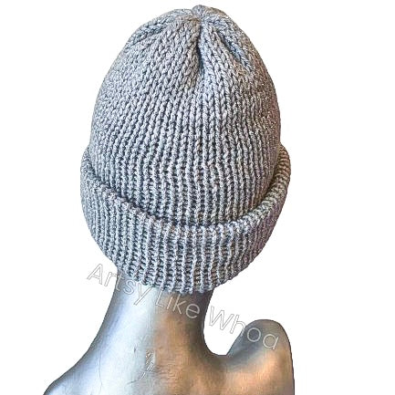 Light Gray Knit Hat - One Size Fits Most - Slouchy or Rolled-Brim Style Beanie - Ready to Ship