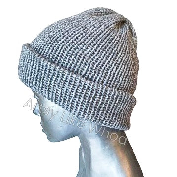 Light Gray Knit Hat - One Size Fits Most - Slouchy or Rolled-Brim Style Beanie - Ready to Ship