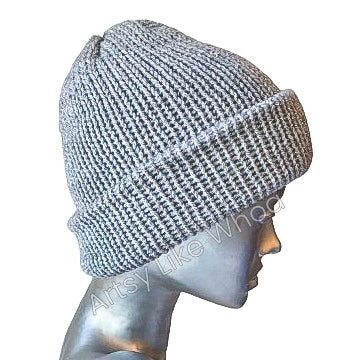 Light Gray Knit Hat - One Size Fits Most - Slouchy or Rolled-Brim Style Beanie - Ready to Ship