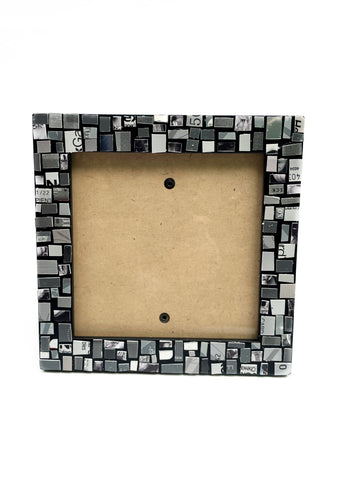 Gift Card Mosaic Picture Frame - Black on Gray Frame - Holds 5" x 5" Photo
