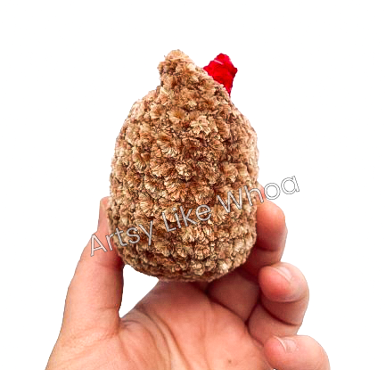 Small Brown Speckled Chicken - Crocheted Toy - Amigurumi - Ready to Ship