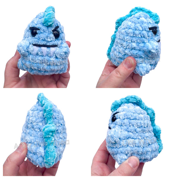 Mini Grumpy Dinos - Crocheted Toy - Various Colors - Amigurumi - Ready to Ship