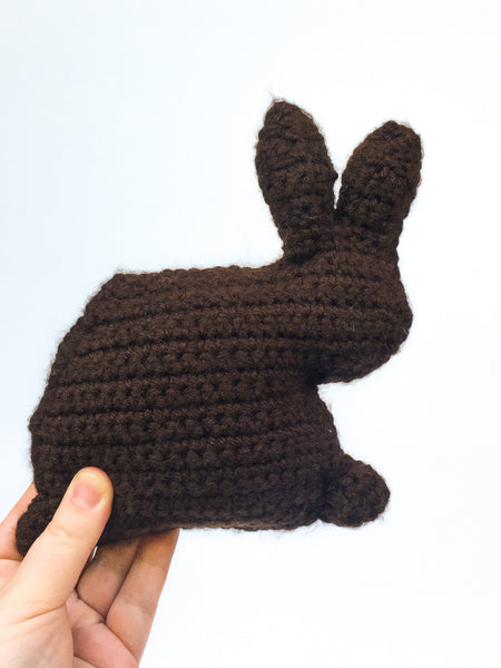 "Chocolate" Easter Bunny Crocheted Plushie - Ready To Ship