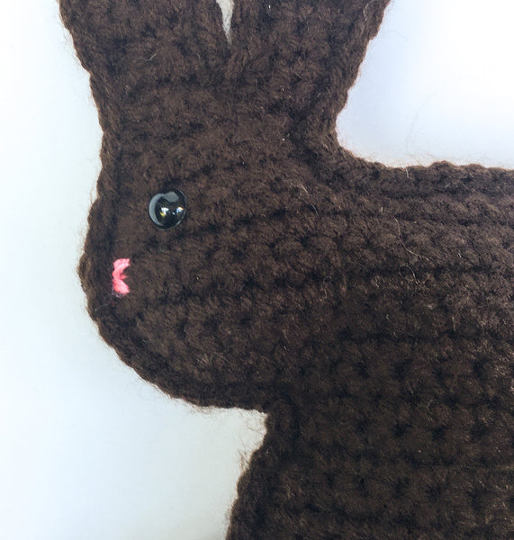 "Chocolate" Easter Bunny Crocheted Plushie - Ready To Ship
